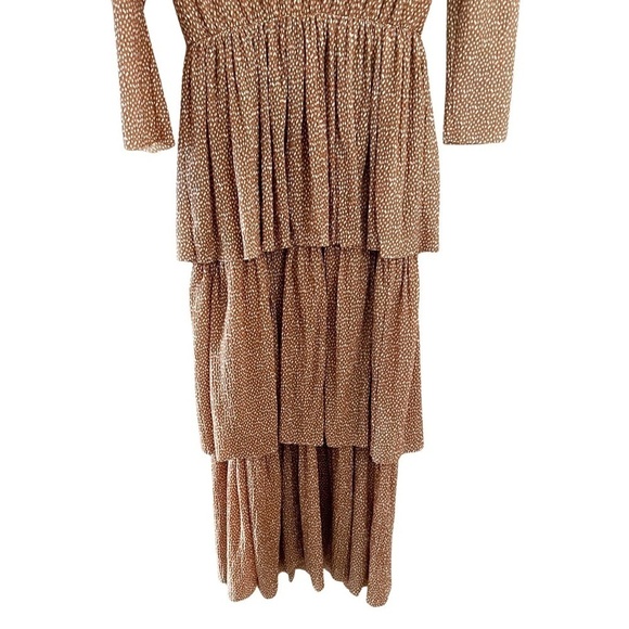 SABINA MUSAYEV Maxi Polka Dot Mocha Carmel Dress Sz S - Picture 4 of 9